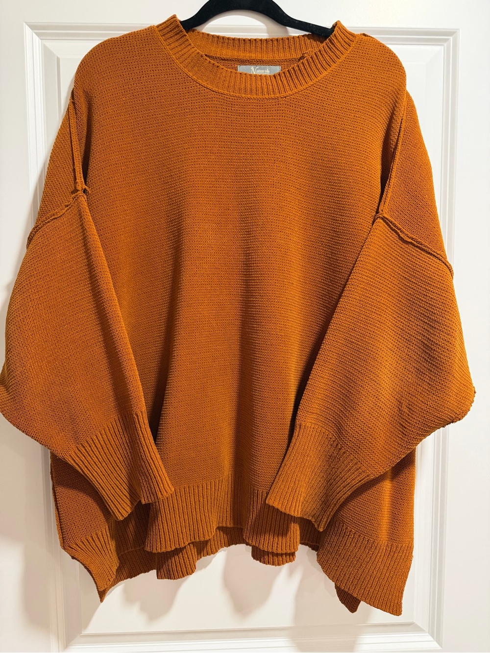 Oversized Crewneck Sweater Rust Orange